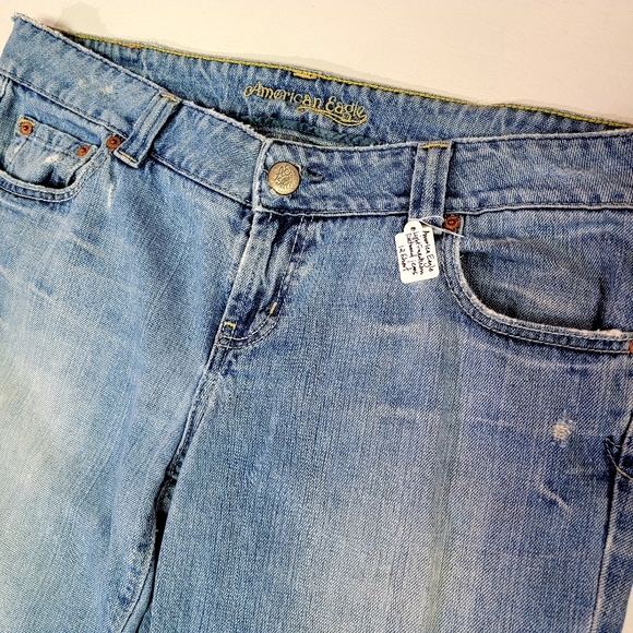 AMERICAN EAGLE ♡ Vintage Factory Faded 'n Distressed Boyfriend 77 Jeans 12S - Picture 7 of 17